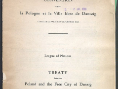Pierwsze karty konwencji podpisanej w Paryżu 9 listopada 1920 r. przez Polskę i Wolne Miasto Gdańsk. Źródło: Biblioteka Narodowa