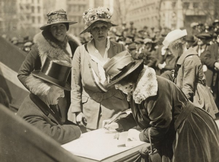 USA, 4 kwietnia 1918. Ignacy Jan Paderewski w trakcie zbiórki pieniędzy dla Polski Fot. National Archives & Records Administration. Źródło: Dom Spotkań z Historią