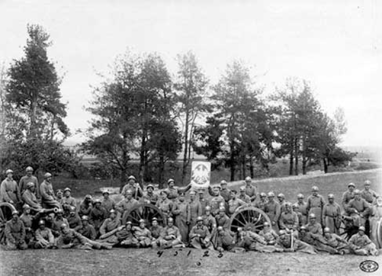 5 bateria 2 brygady artylerii I KP - Bobrujsk, kwiecień 1918 r. Źródło: CAW