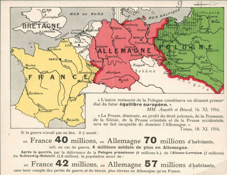 Mapa Polski i krajów sąsiednich; AAN, Akta Leona Wasilewskiego, sygn.30.