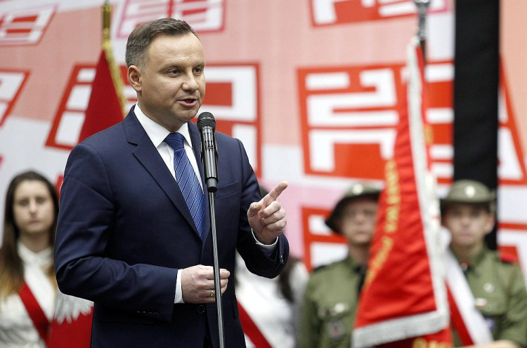 Prezydent Andrzej Duda podczas spotkania z mieszkańcami Żor. Fot. PAP/A. Grygiel