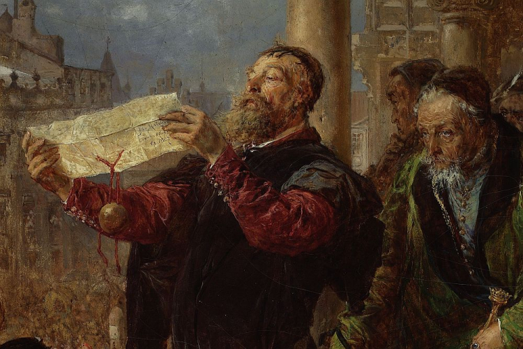 Jan Matejko „Wyrok na Matejkę” ze zbiorów Muzeum Narodowego w Warszawie. Fot. Piotr Ligier. Źródło: Muzeum Regionalne w Stalowej Woli