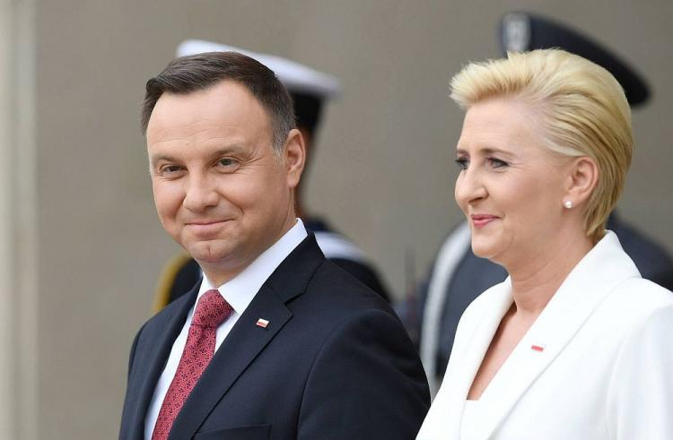 Prezydent Andrzej Duda z małżonką Agatą Kornhauser-Dudą. Fot. PAP/R. Pietruszka