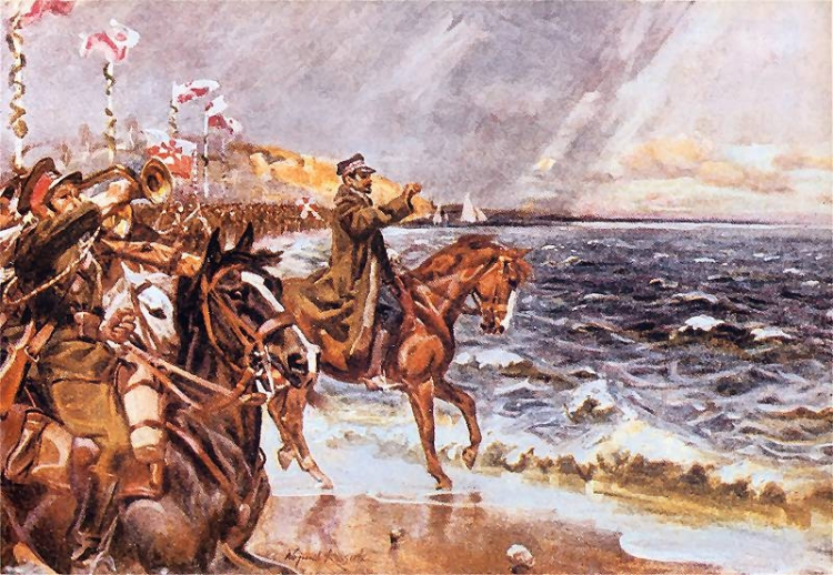 Obraz "Zaślubiny Polski z Bałtykiem" autorstwa Wojciecha Kossaka. Źródło: Wikimedia Commons Obraz "Zaślubiny Polski z Bałtykiem" autorstwa Wojciecha Kossaka. Źródło: Wikimedia Commons