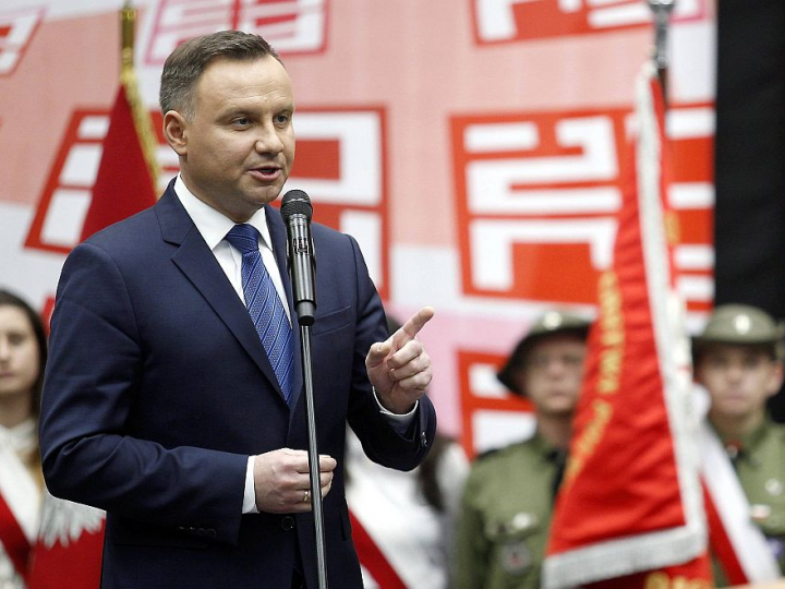 Prezydent Andrzej Duda podczas spotkania z mieszkańcami Żor. Fot. PAP/A. Grygiel