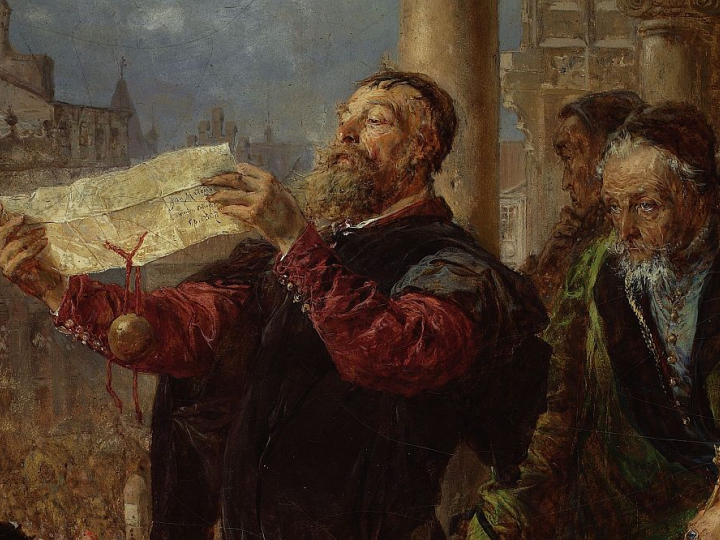 Jan Matejko „Wyrok na Matejkę” ze zbiorów Muzeum Narodowego w Warszawie. Fot. Piotr Ligier. Źródło: Muzeum Regionalne w Stalowej Woli