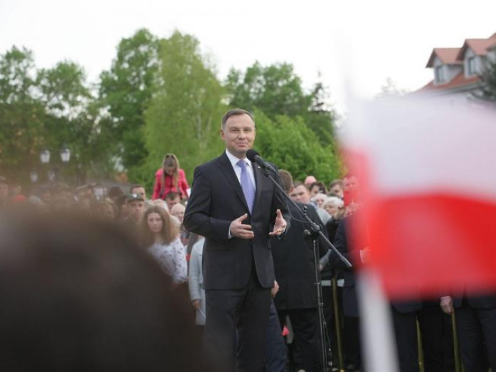 Prezydent Andrzej Duda podczas spotkania z mieszkańcami Krosna Odrzańskiego. Fot. PAP/L. Muszyński