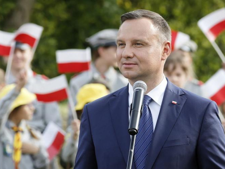 Prezydent RP Andrzej Duda podczas spotkania z mieszkańcami Makowa Mazowieckiego. Fot. PAP/A. Guz