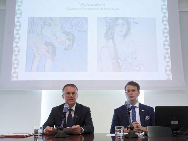 Wiceminister kultury Jarosław Sellin (L) i dyrektor Biura Programu "Niepodległa" Jan Kowalski. Warszawa, 12.06.2018. Fot. PAP/P. Supernak