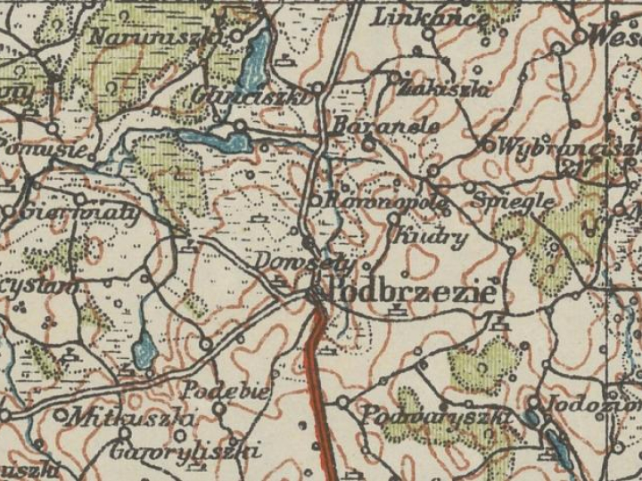 Podbrzezie na przedwojennej mapie Wojskowego Instytutu Geograficznego. Źródło: CBN Polona 