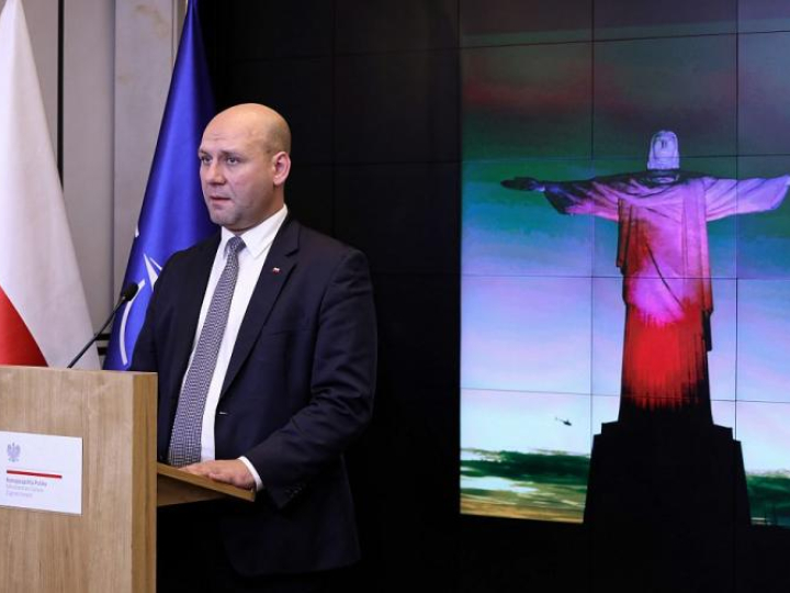 Wiceszef MSZ Szymon Szynkowski vel Sęk podczas konferencji prasowej nt. działań związanych z setną rocznicą odzyskania przez Polskę niepodległości. Fot. PAP/T. Gzell