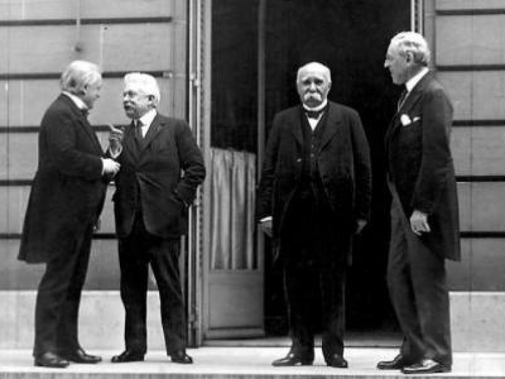 Od lewej: David Lloyd George, Vittorio Orlando, Georges Clemenceau, Woodrow Wilson. Fot. Wikipedia/US Army Signal Corps