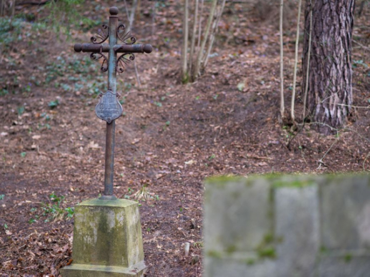 Zaniedbana kwatera 4. Pułku Ułanów Zaniemeńskich na cmentarzu Antokolskim w Wilnie. Fot. PAP/V. Doveiko