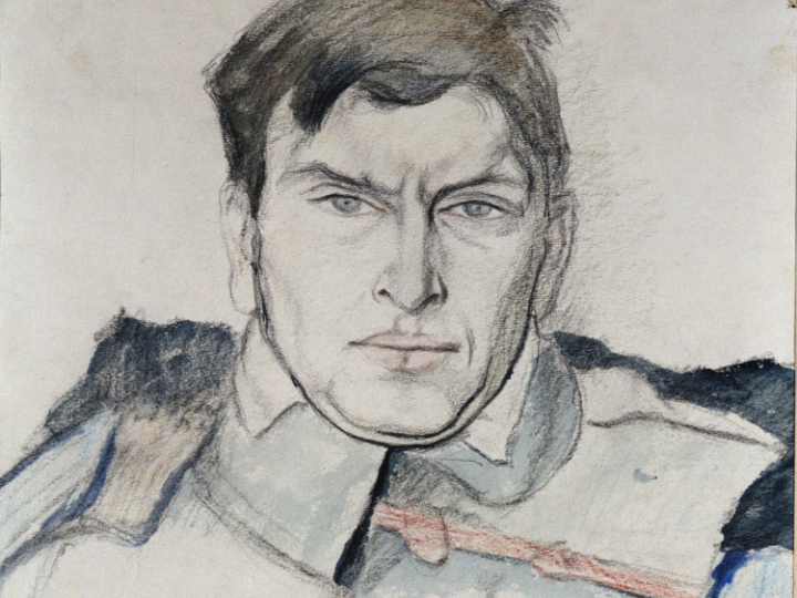 Portret porucznika Juliusza Kadena-Bandrowskiego, autorstwa Leopolda Gottlieba. PAP/Reprodukcja Jerzy Ochoński